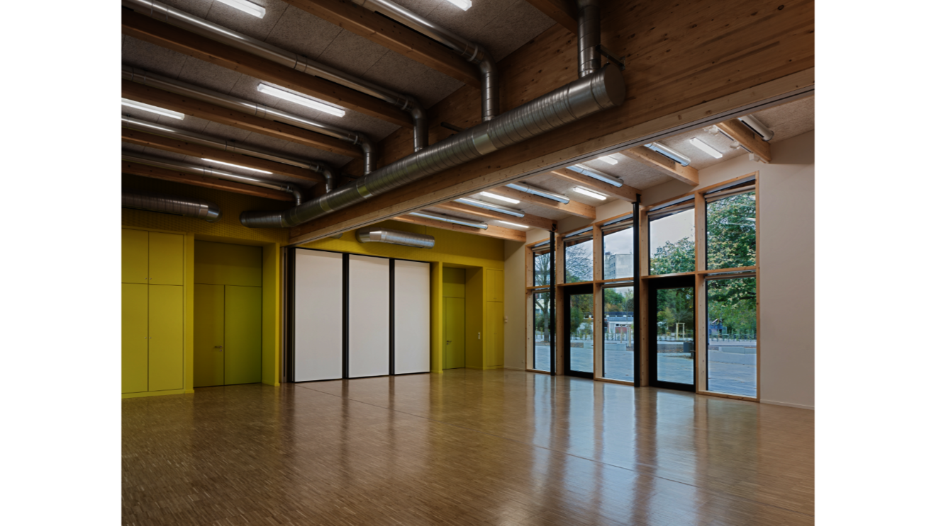A2F Architekten Mehrzweckhalle Mastbrook Rendsburg Multifunktionsraum innen